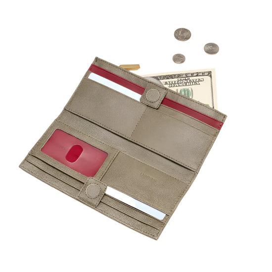 110 NORTH Bifold Wallet in Pewter/Gold