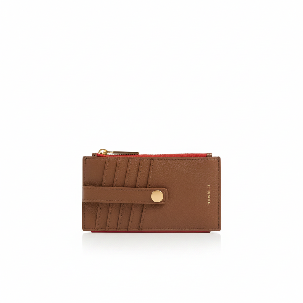 210 West ID Wallet in Mahogany Pebble/Gold