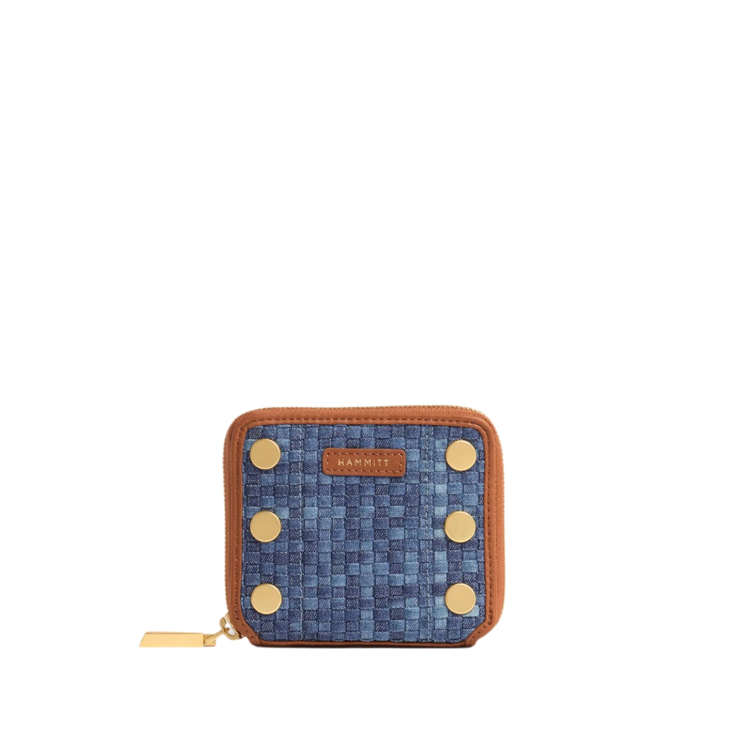5 North Mosaic Denim Wallet with Brushed Gold