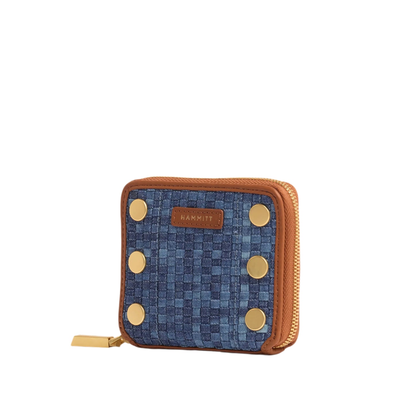 5 North Mosaic Denim Wallet with Brushed Gold