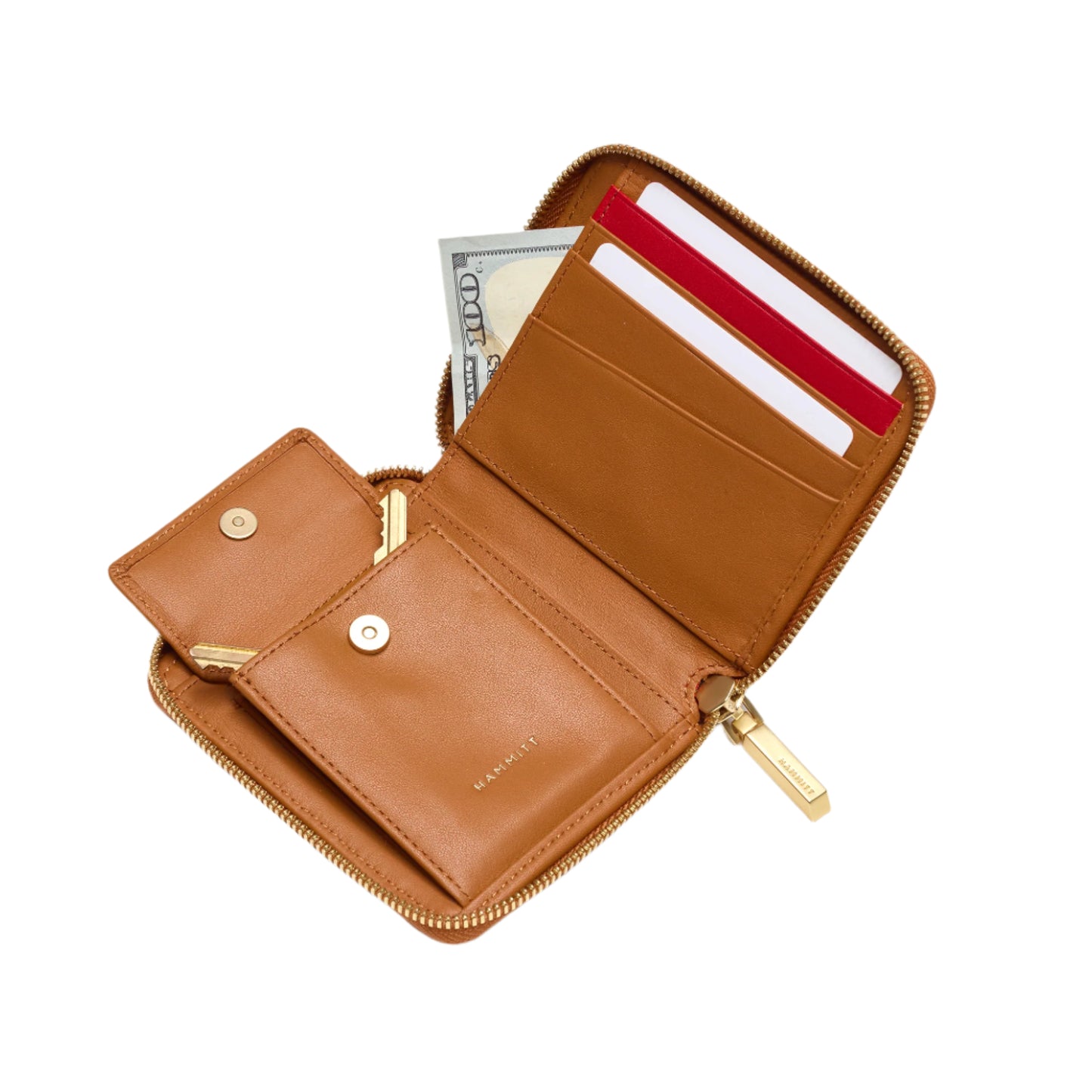 5 North Mosaic Denim Wallet with Brushed Gold