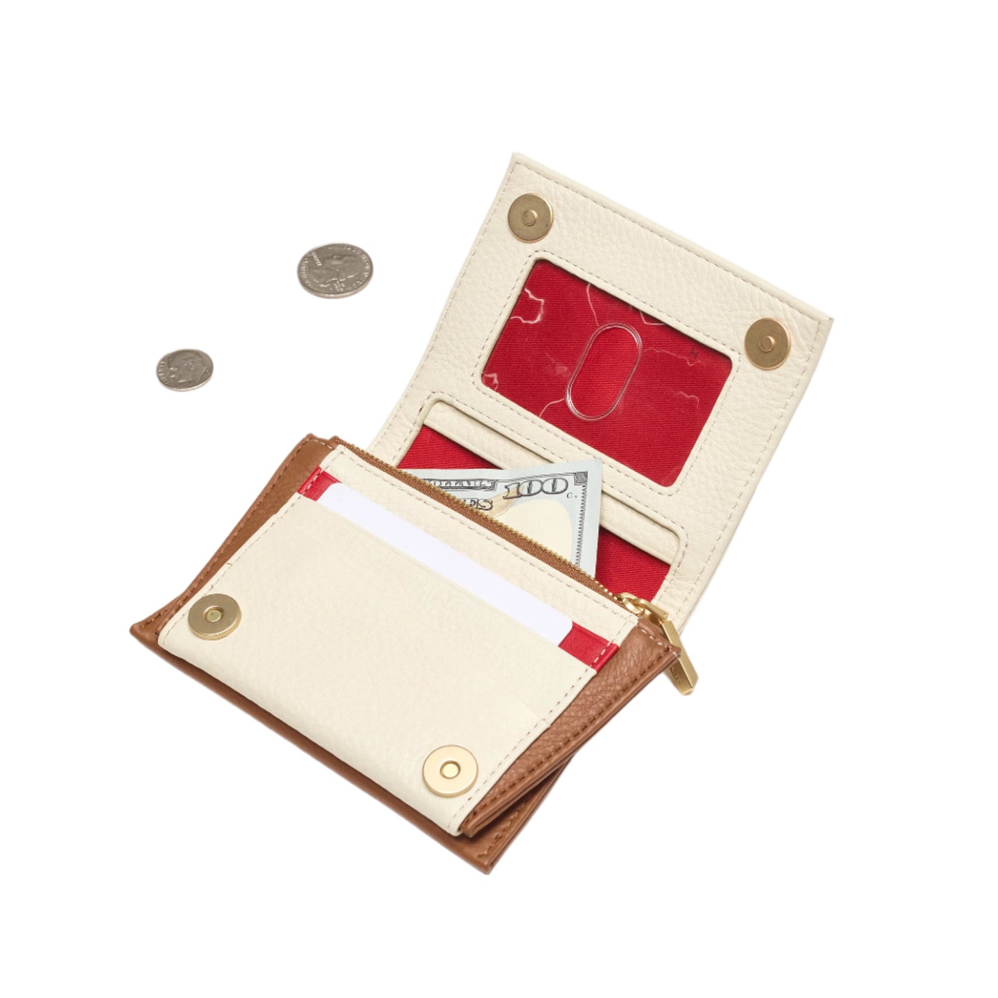 Allen Wallet in Courtyard Cream/ Brushed Gold