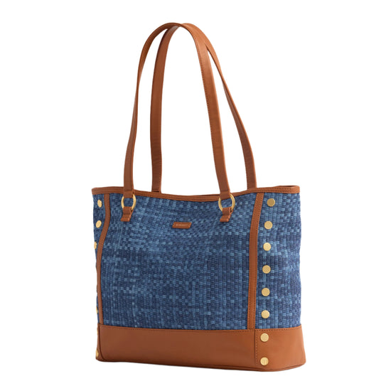 Andersen Tote in Revival Mosaic Denim/ Brushed Gold