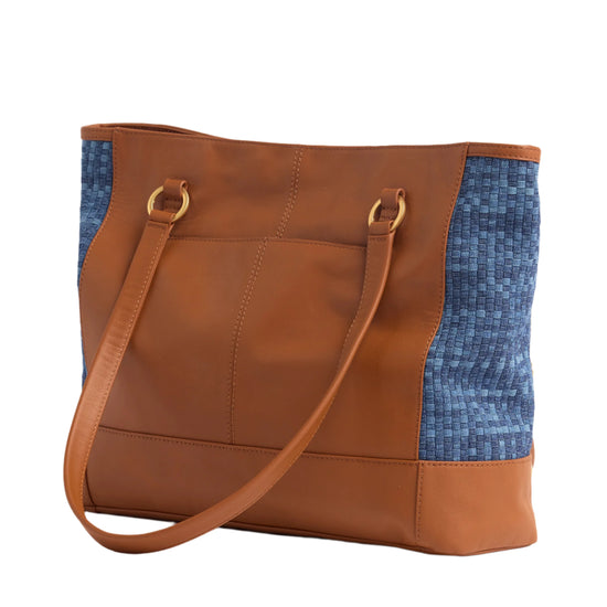 Andersen Tote in Revival Mosaic Denim/ Brushed Gold