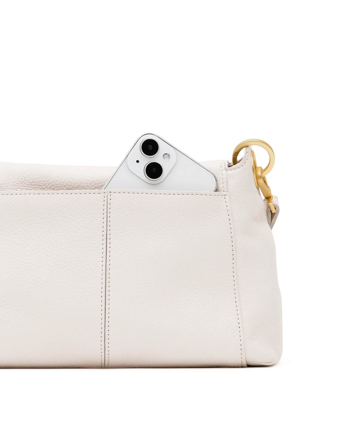 Bryant Med Handbag in Calla Lily White/Gold