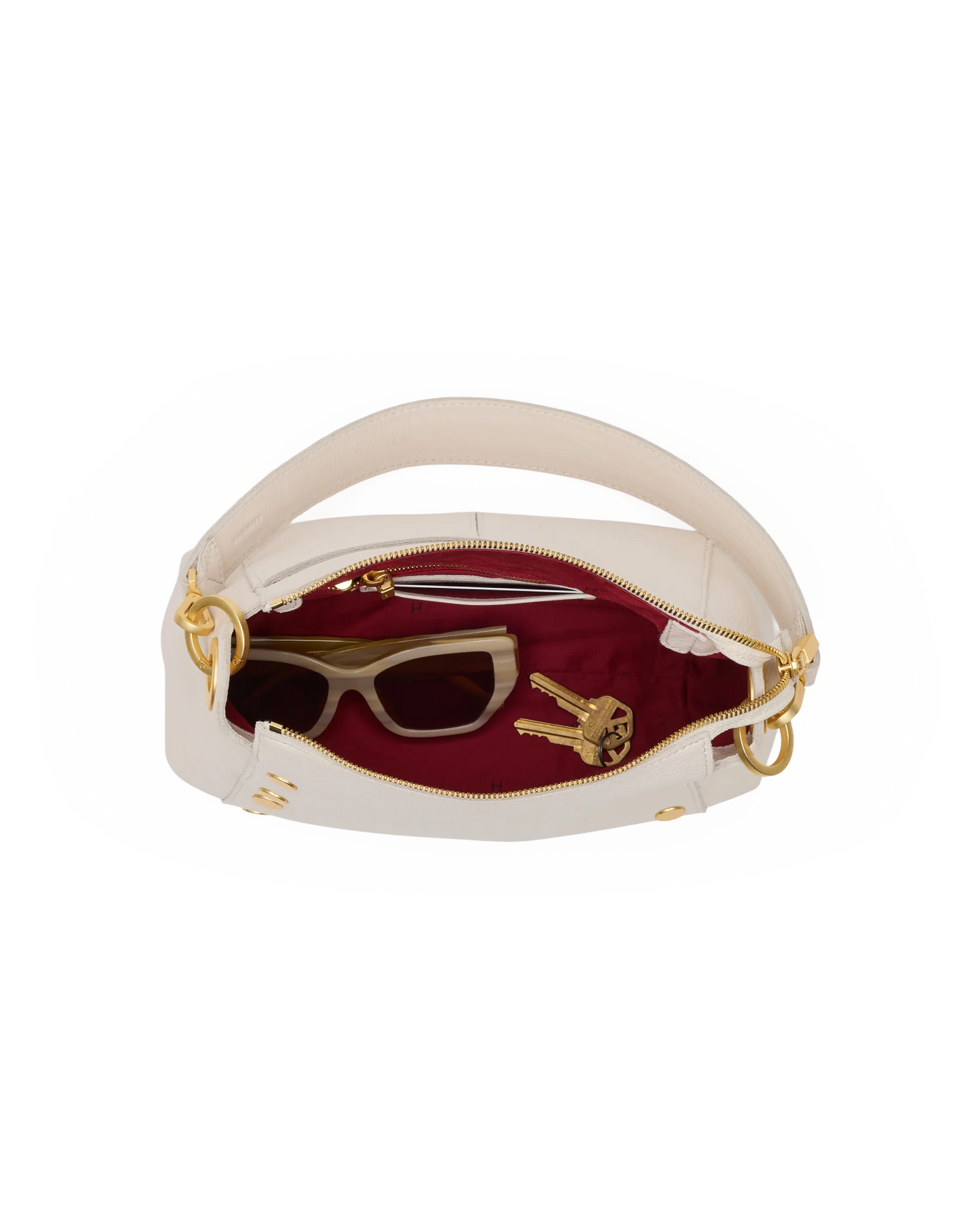 Bryant Med Handbag in Calla Lily White/Gold