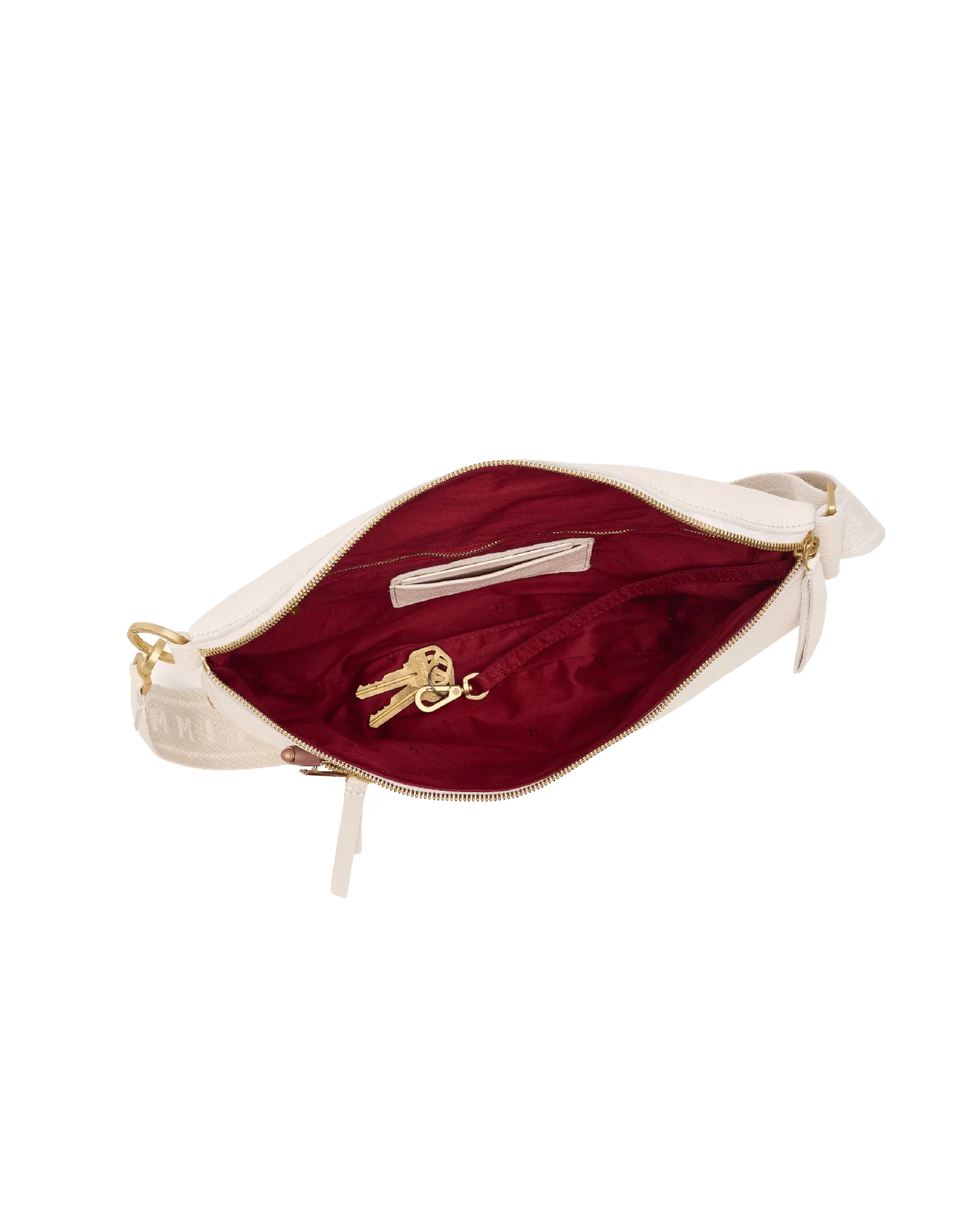 Charles Crossbody Lrg In Calla Lily White/ Gold