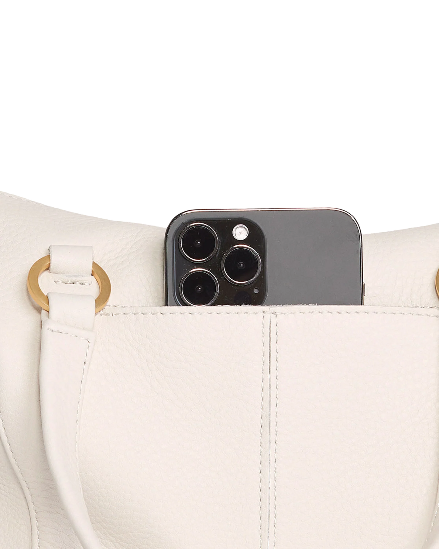 Daniel Med Handbag in Calla Lily White/Gold