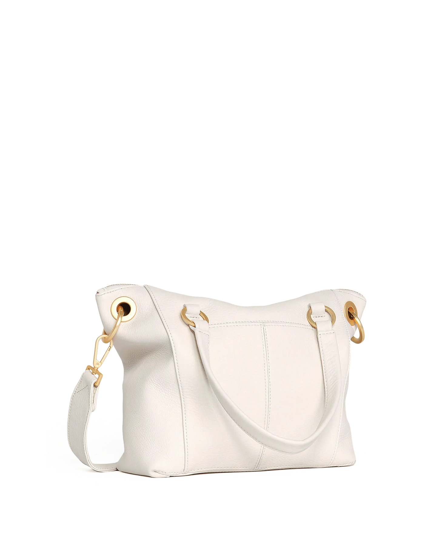 Daniel Med Handbag in Calla Lily White/Gold
