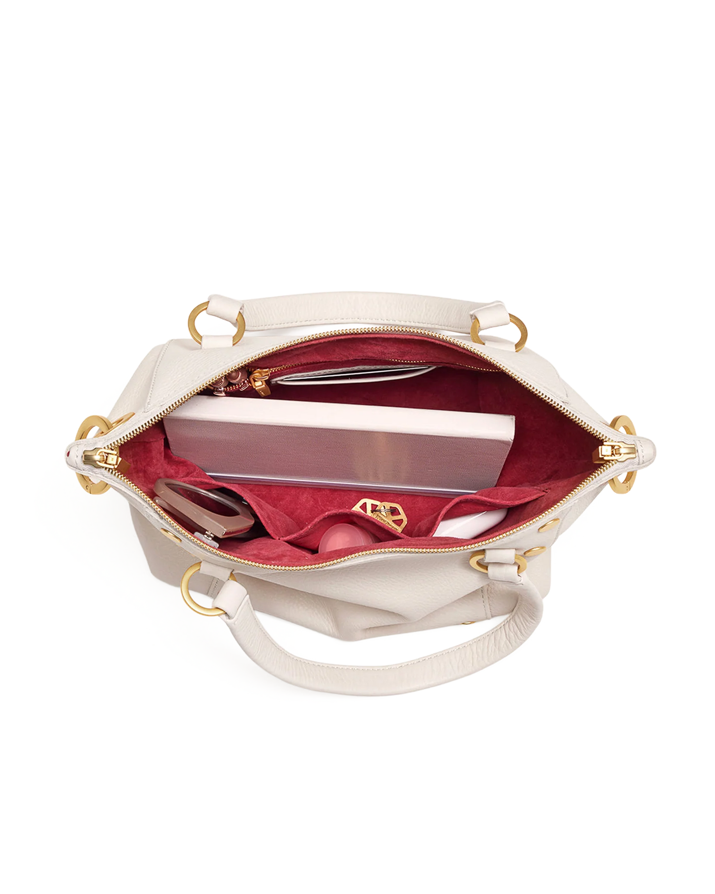 Daniel Med Handbag in Calla Lily White/Gold
