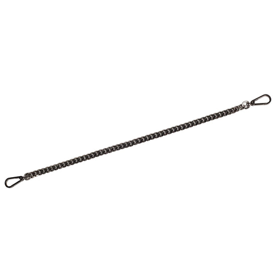 Black chain leash on a white background