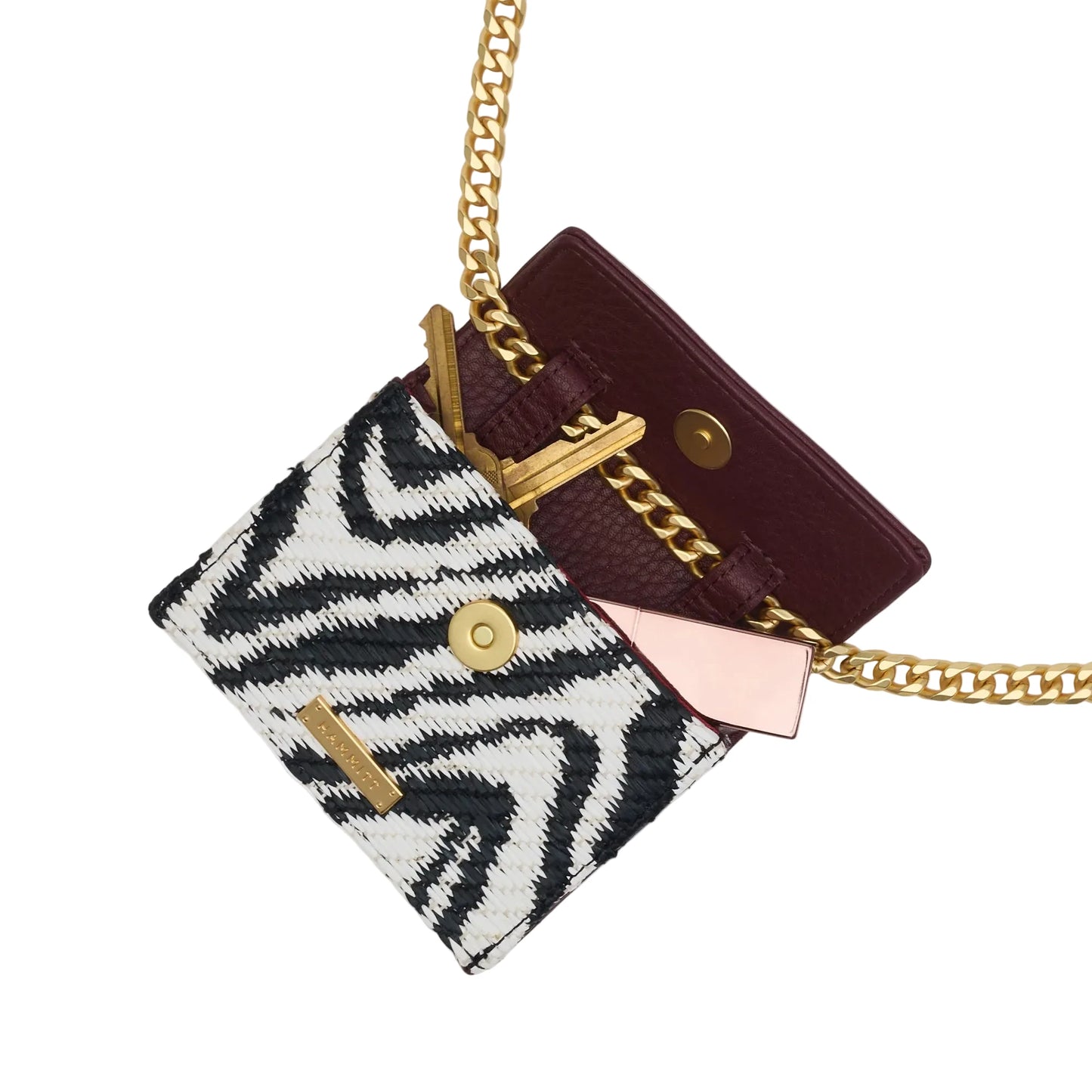 Montana Mini on Chain in Zebra/ Brushed Gold