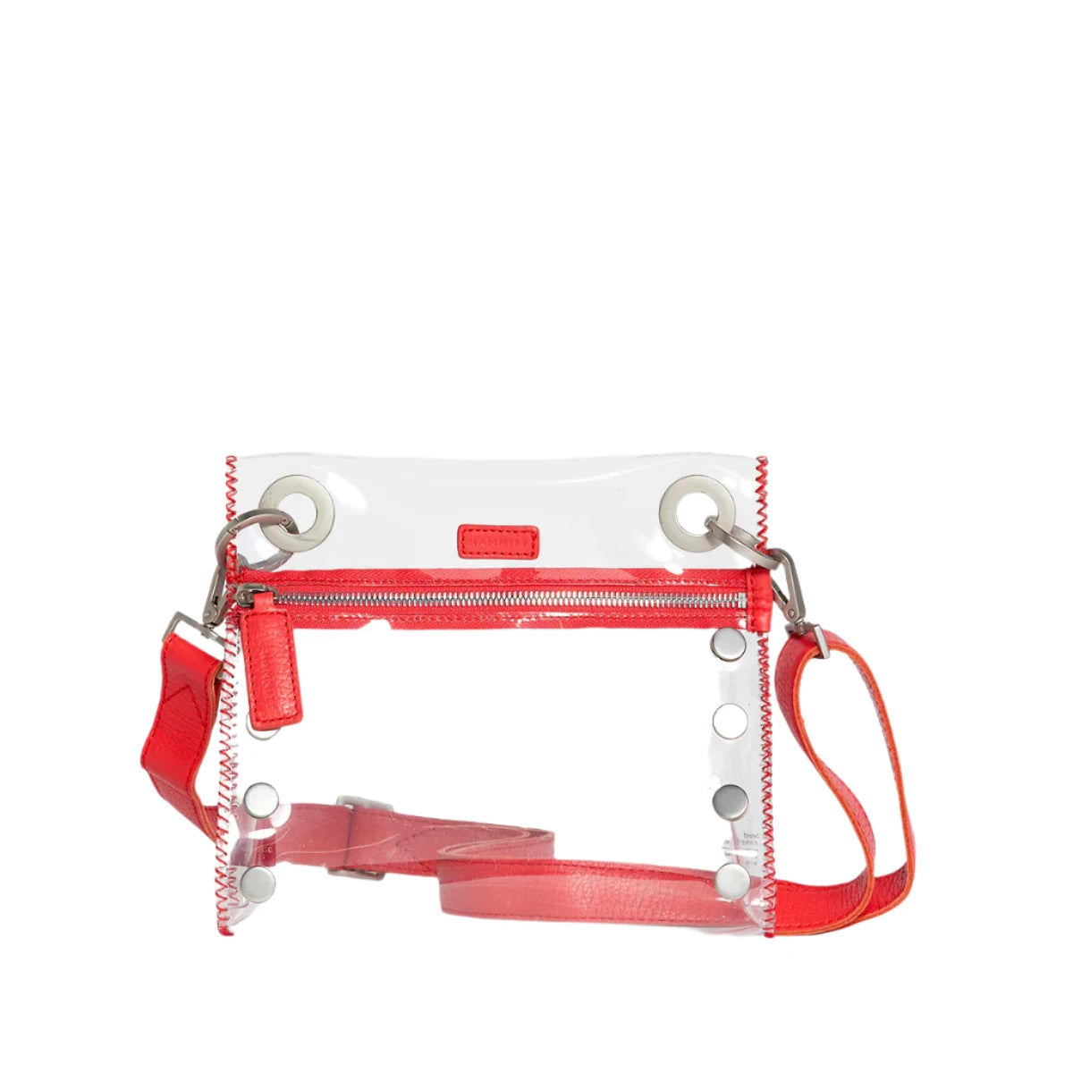 TONY SML CLEAR Handbag in Lighthouse Red/Silver