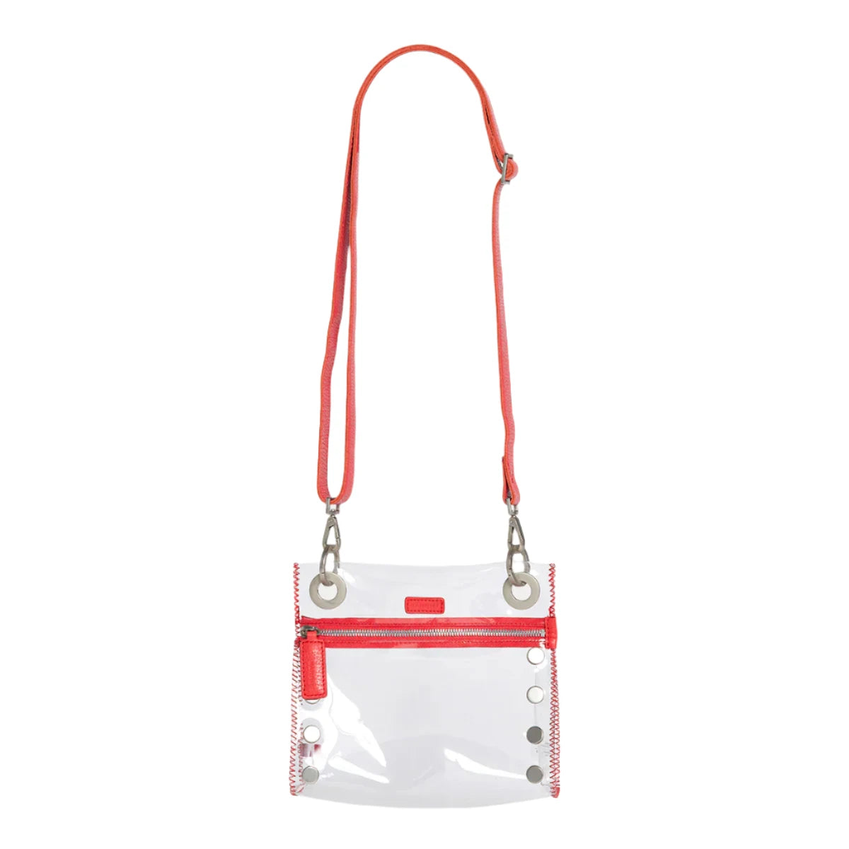 TONY SML CLEAR Handbag in Lighthouse Red/Silver