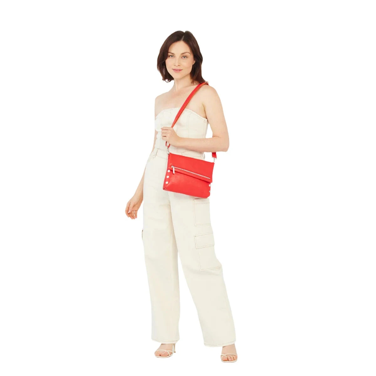 VIP MED Handbag in Lighthouse Red/ Silver