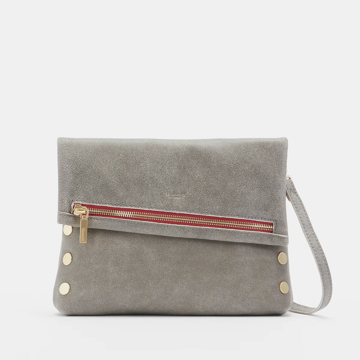 VIP MED Handbag in Pewter/Gold with Red Zip