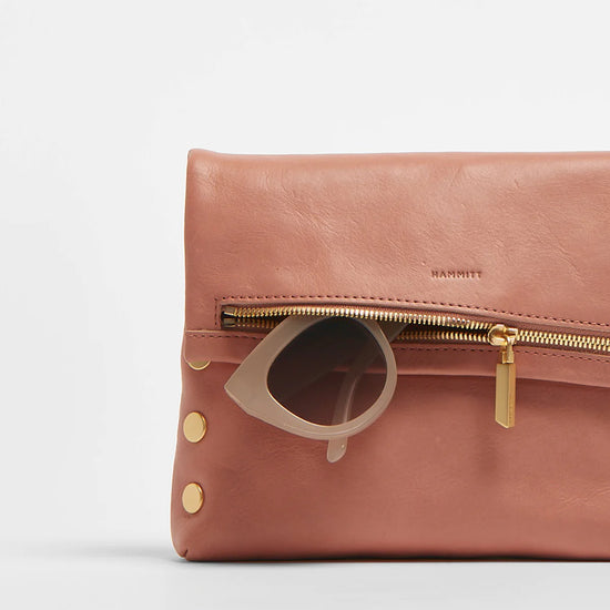 VIP MED Crossbody Clutch in Pink Sands/ Gold