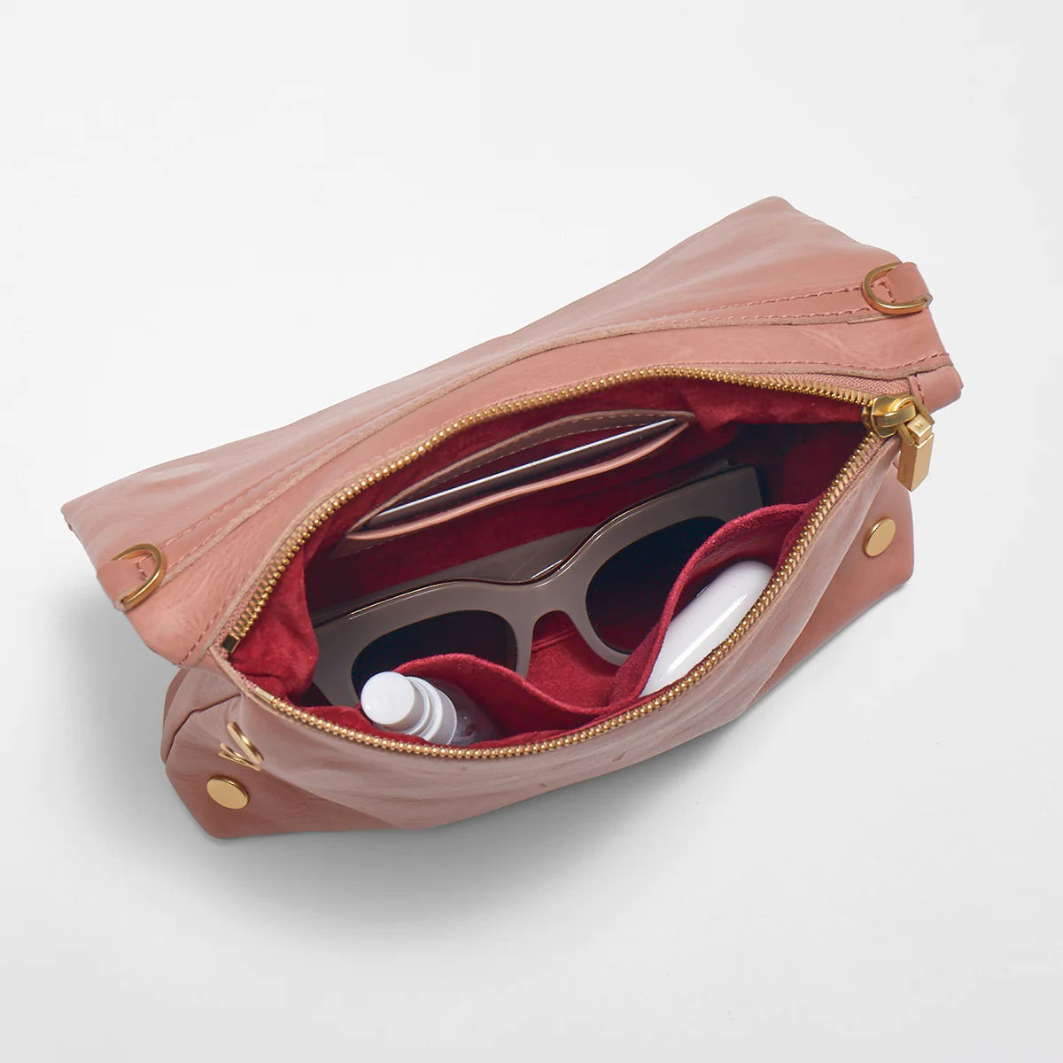 VIP MED Crossbody Clutch in Pink Sands/ Gold