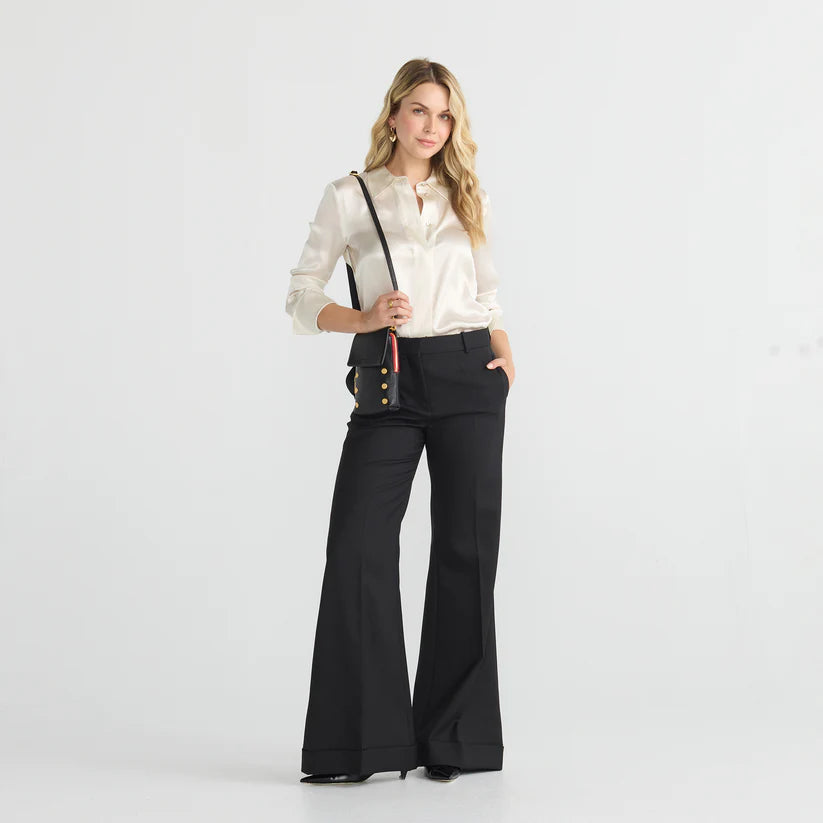 VIP Mobile Crossbody in Black/Gold with Red Zip