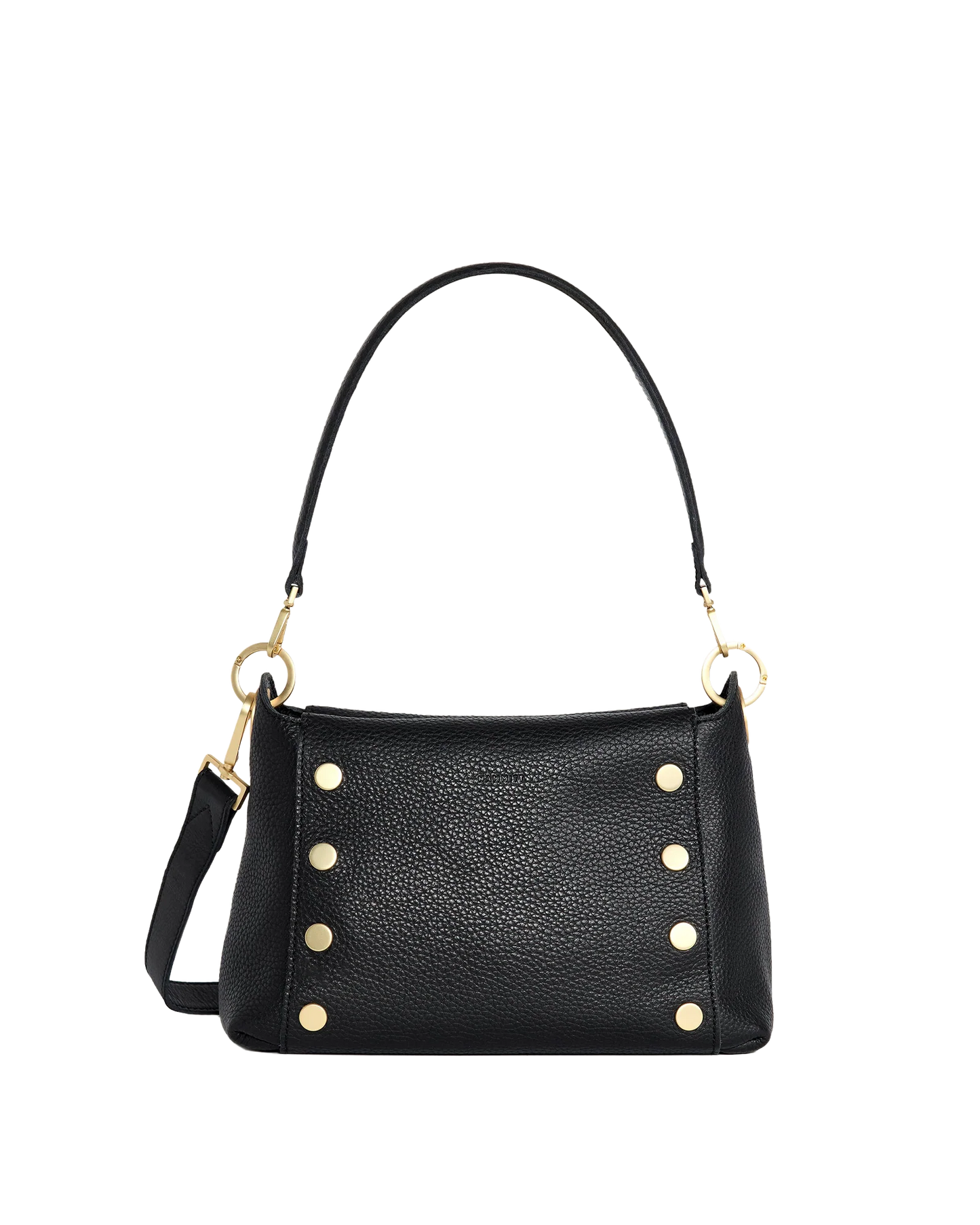 Bryant Med Handbag in Black/ Brushed gold with Red Zip