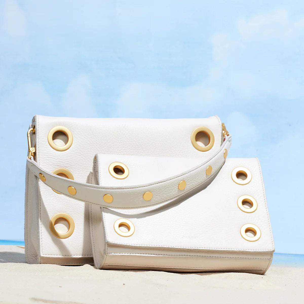 MONTANA CLUTCH SML in Calla LIly White/Gold