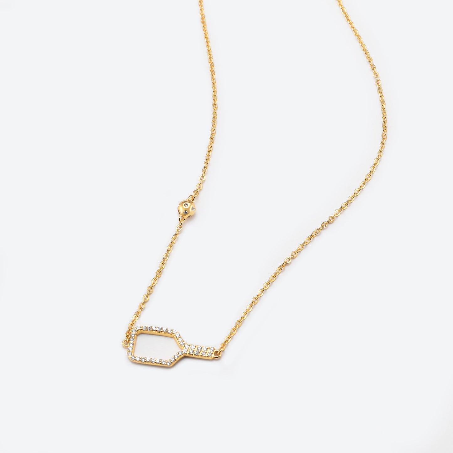 Pickleball Bella Bling Gold Necklace