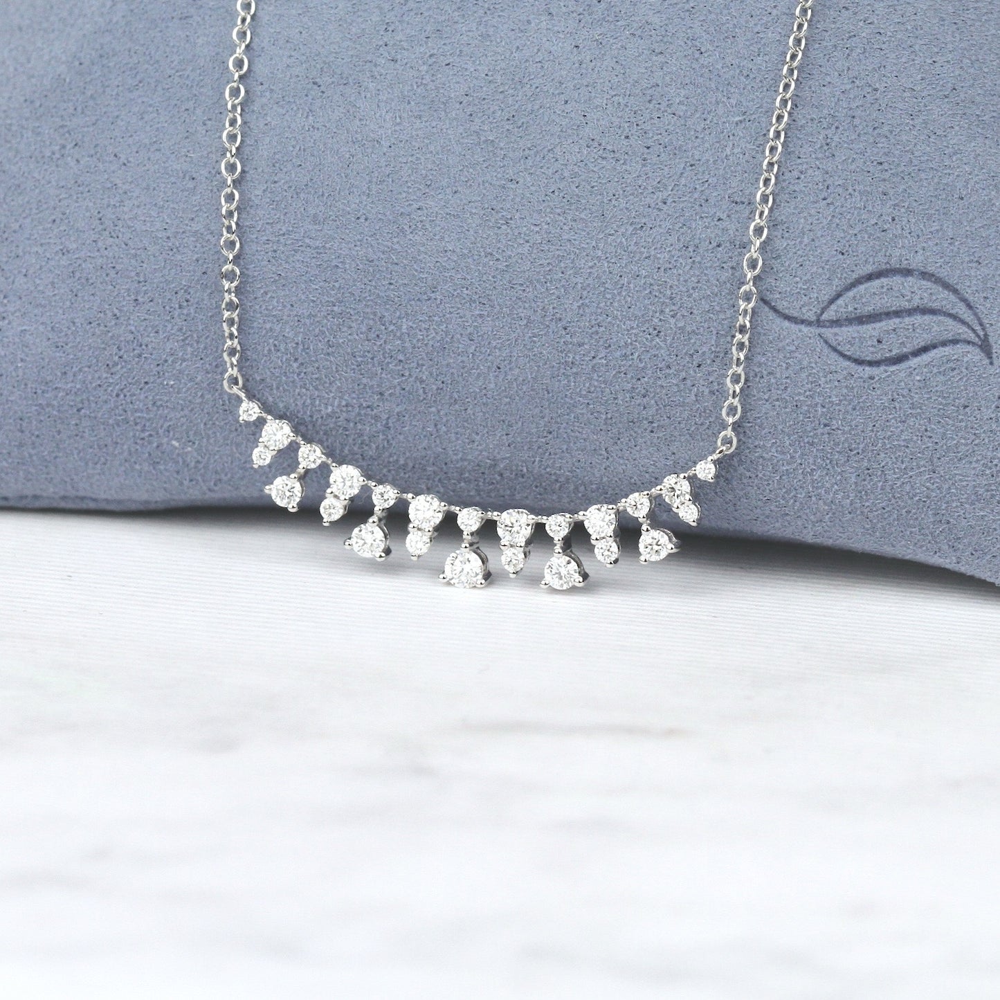 Diamond Scatter Necklace in 14KW