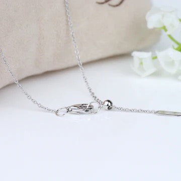 Diamond Cross Necklace w/ Drop Accents in 14KW