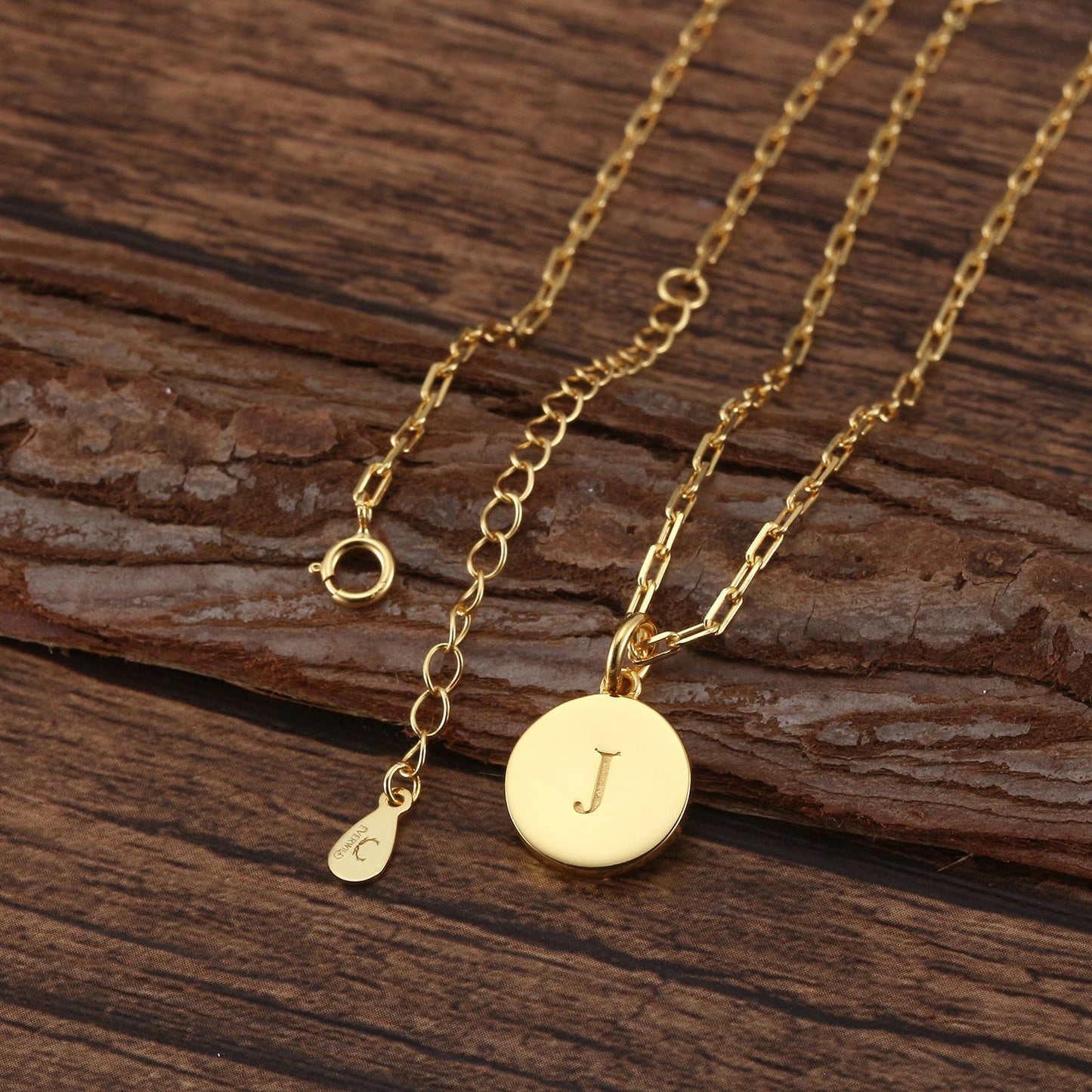 Saints Dainty Fancy J Initial Pendant Necklace