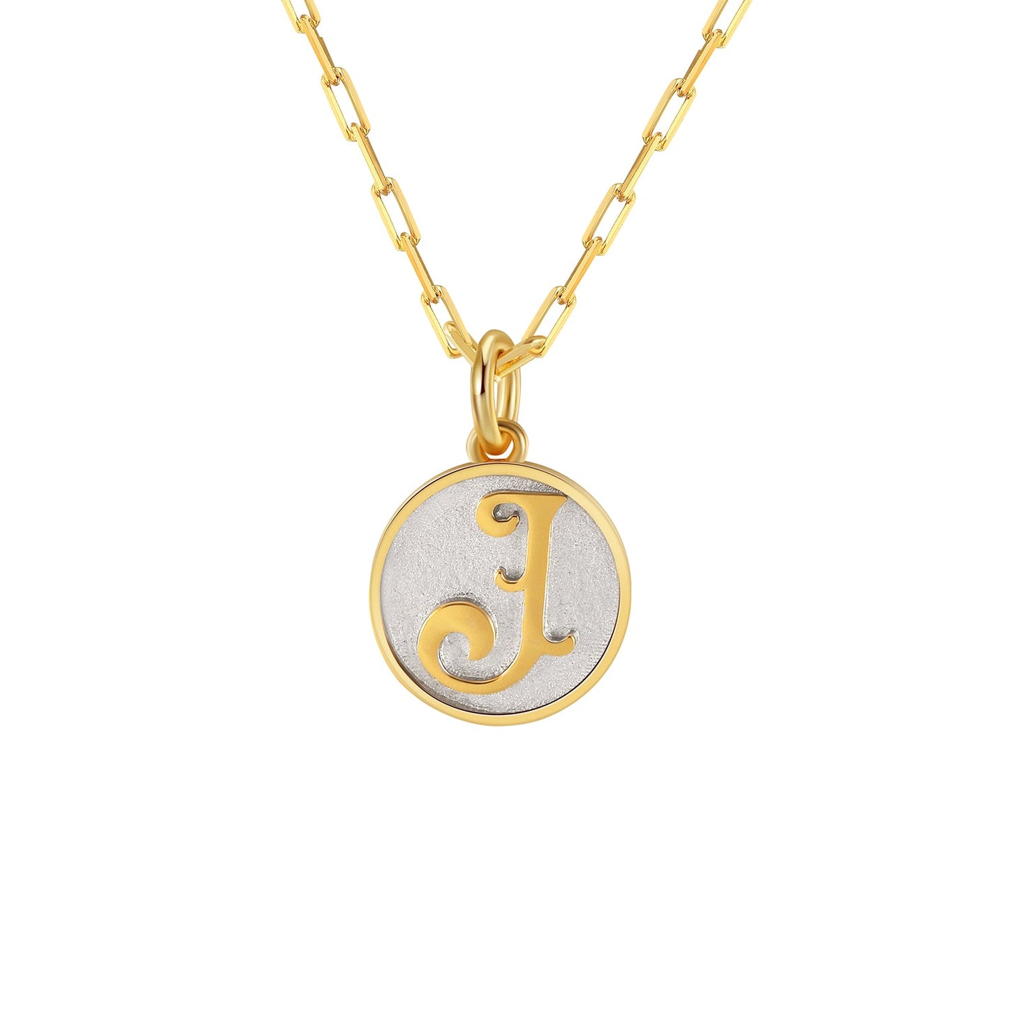 Saints Dainty Fancy J Initial Pendant Necklace