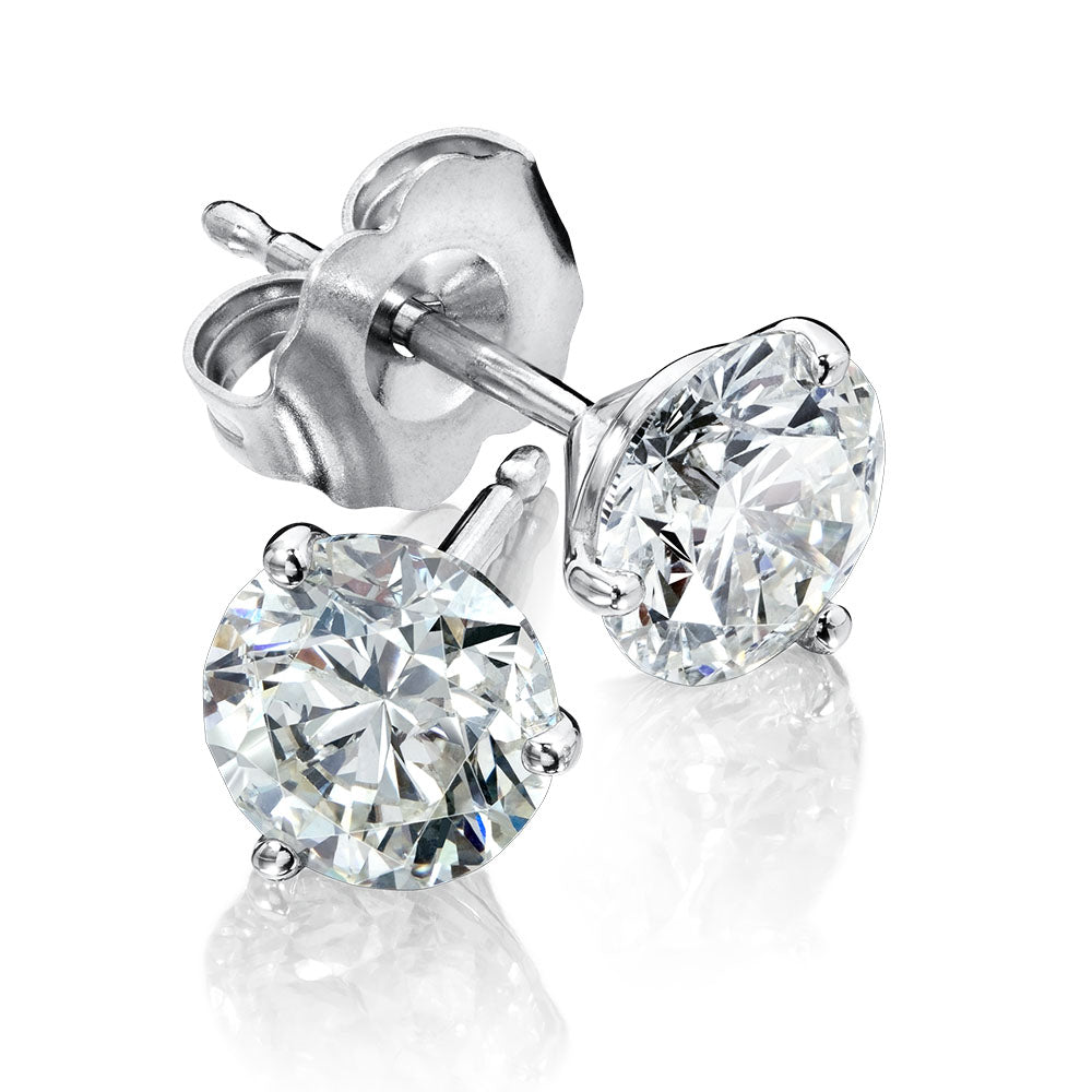 0.50ct Round Cut Lab-Grown Diamond Stud Earrings in 14K White Gold