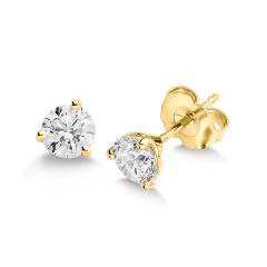 0.50ct Round Martini-Set Lab-Grown Diamond Stud Earrings in 14K Yellow Gold