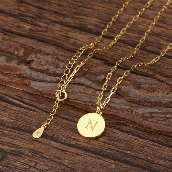 Saints Dainty Fancy N Initial Pendant Necklace