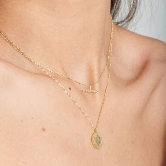 Gold Rope Disc Necklace