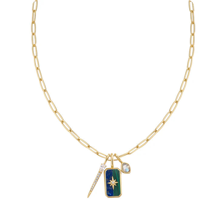 Gold Labradorite Charm