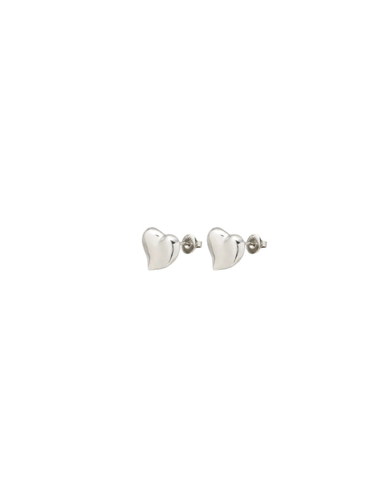 HEART Stud Earrings in Silver