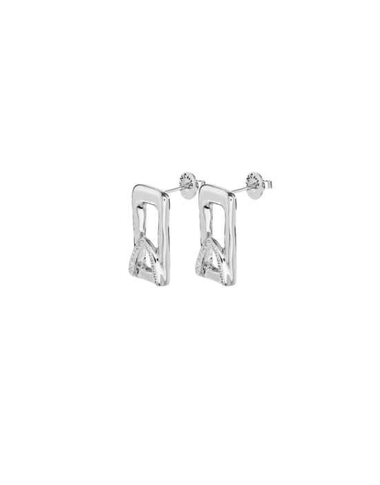 STAND OUT Earrings with White Topaz in Silver or Gold