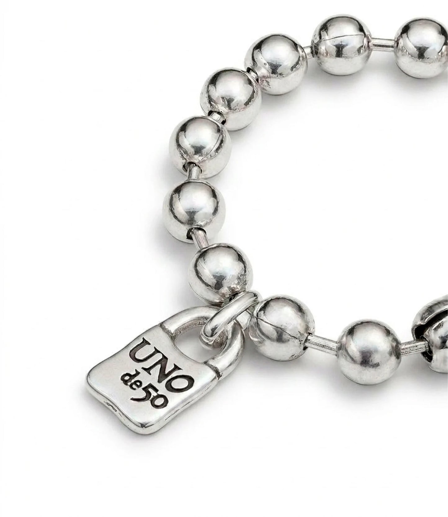 Snowflake Ball Beaded Bracelet w/ Padlock