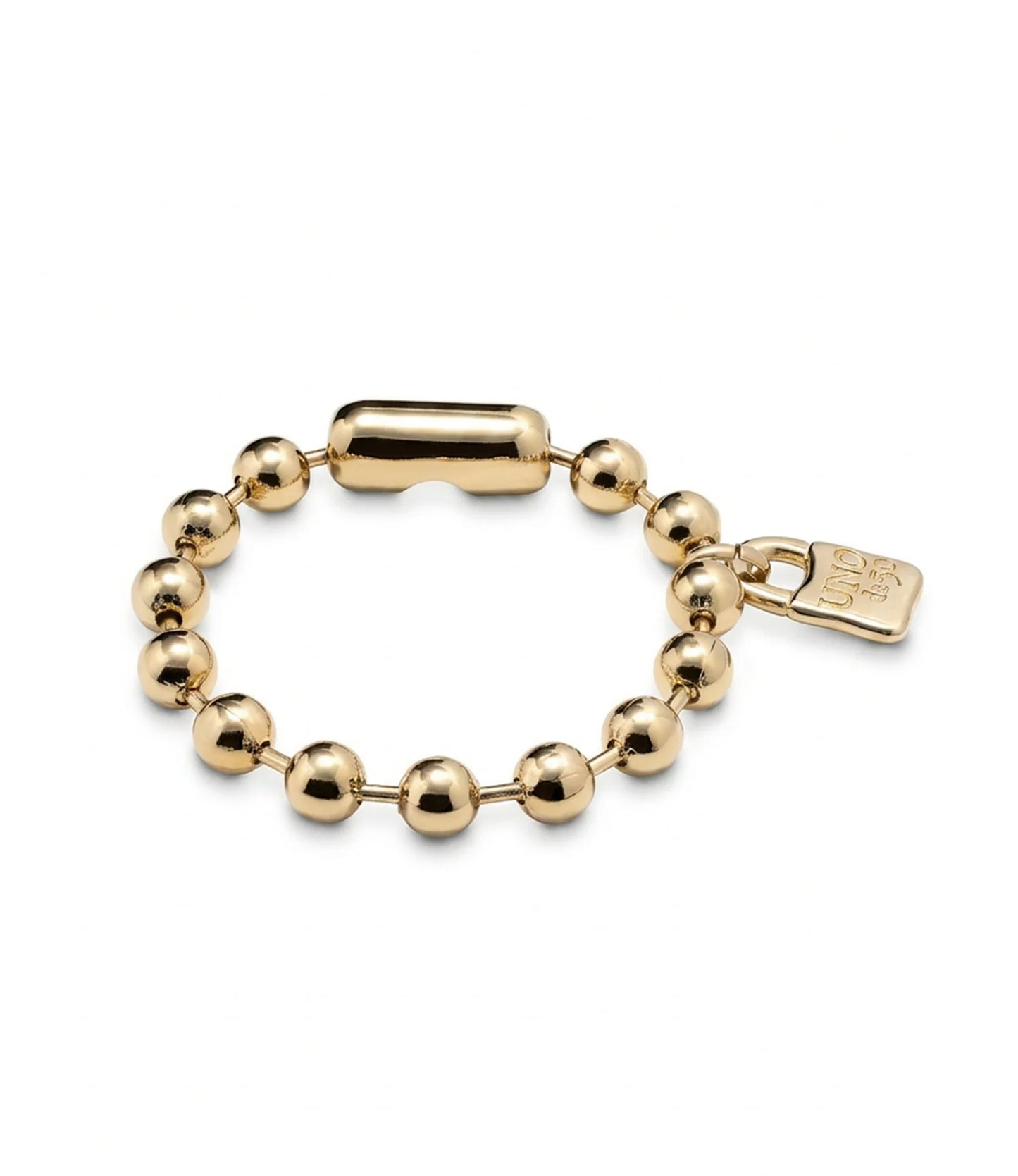 Snowflake Ball Beaded Bracelet w/ Padlock
