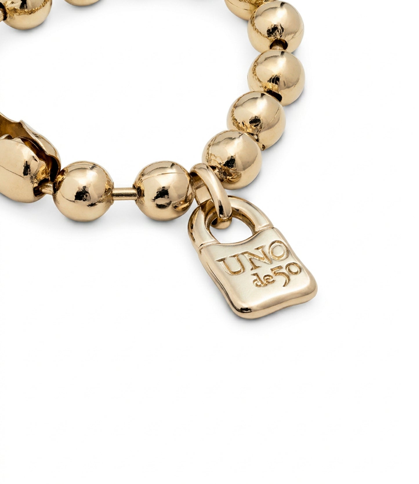 Snowflake Ball Beaded Bracelet w/ Padlock