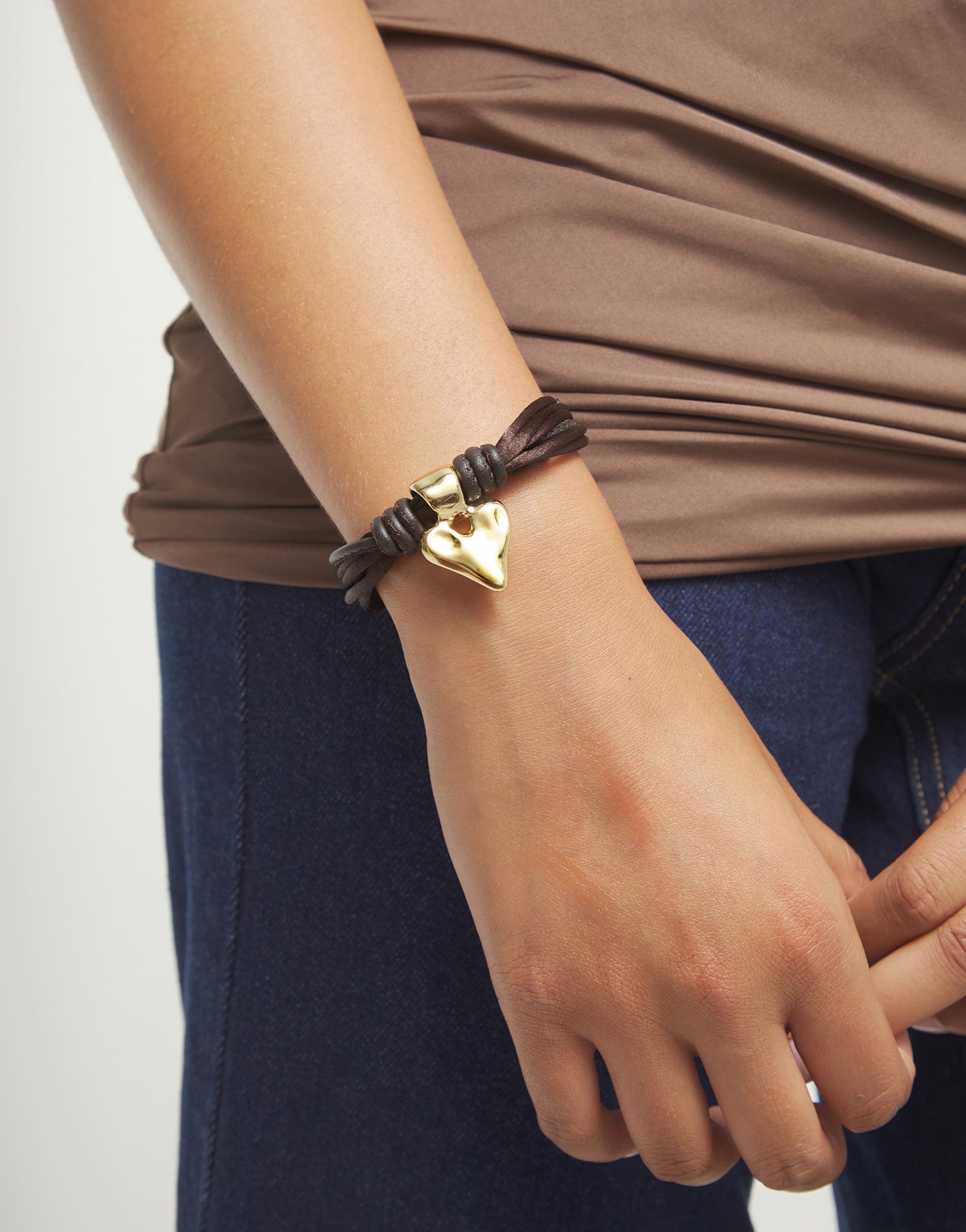 Beat Leather Bracelet with Heart
