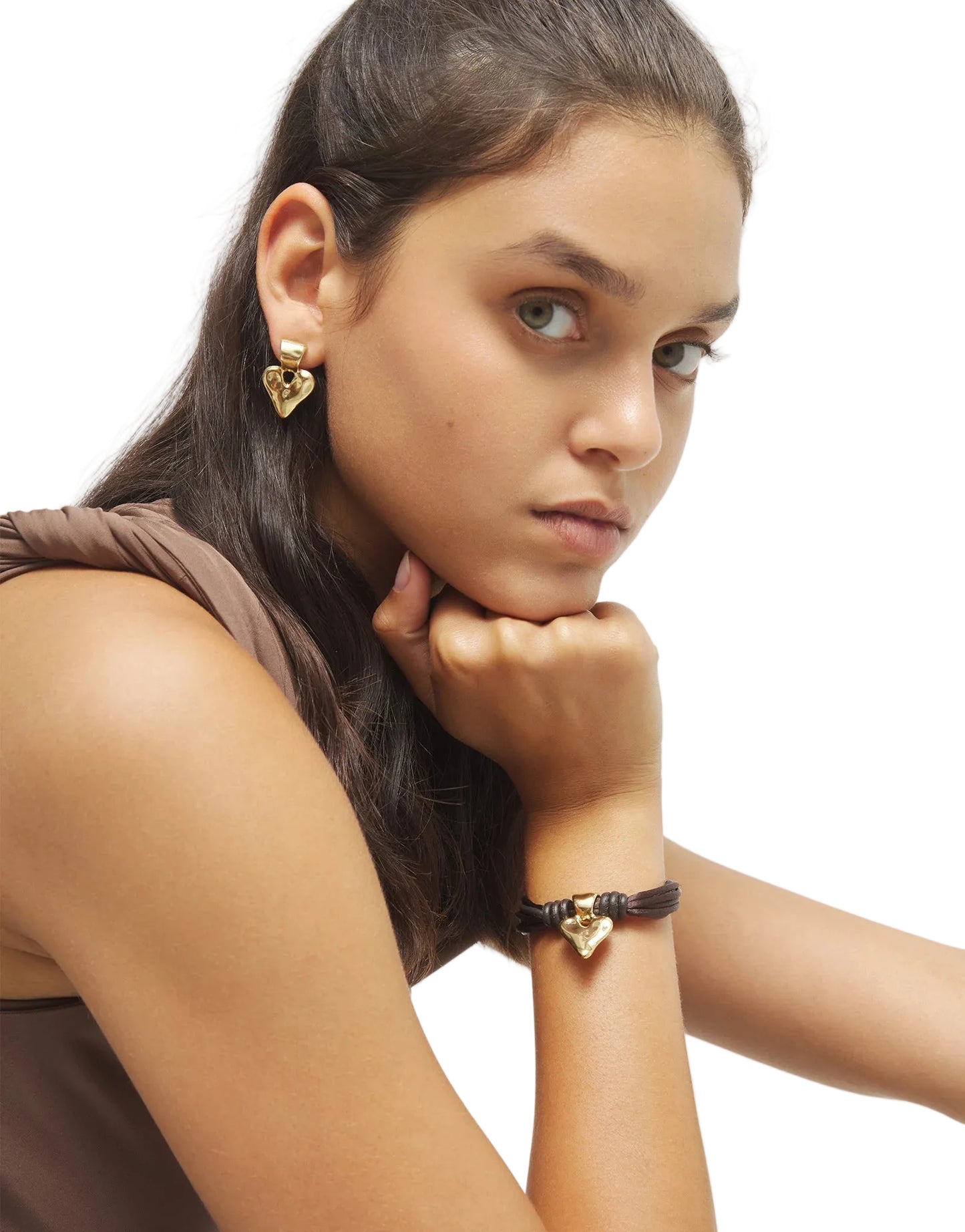 Beat Leather Bracelet with Heart