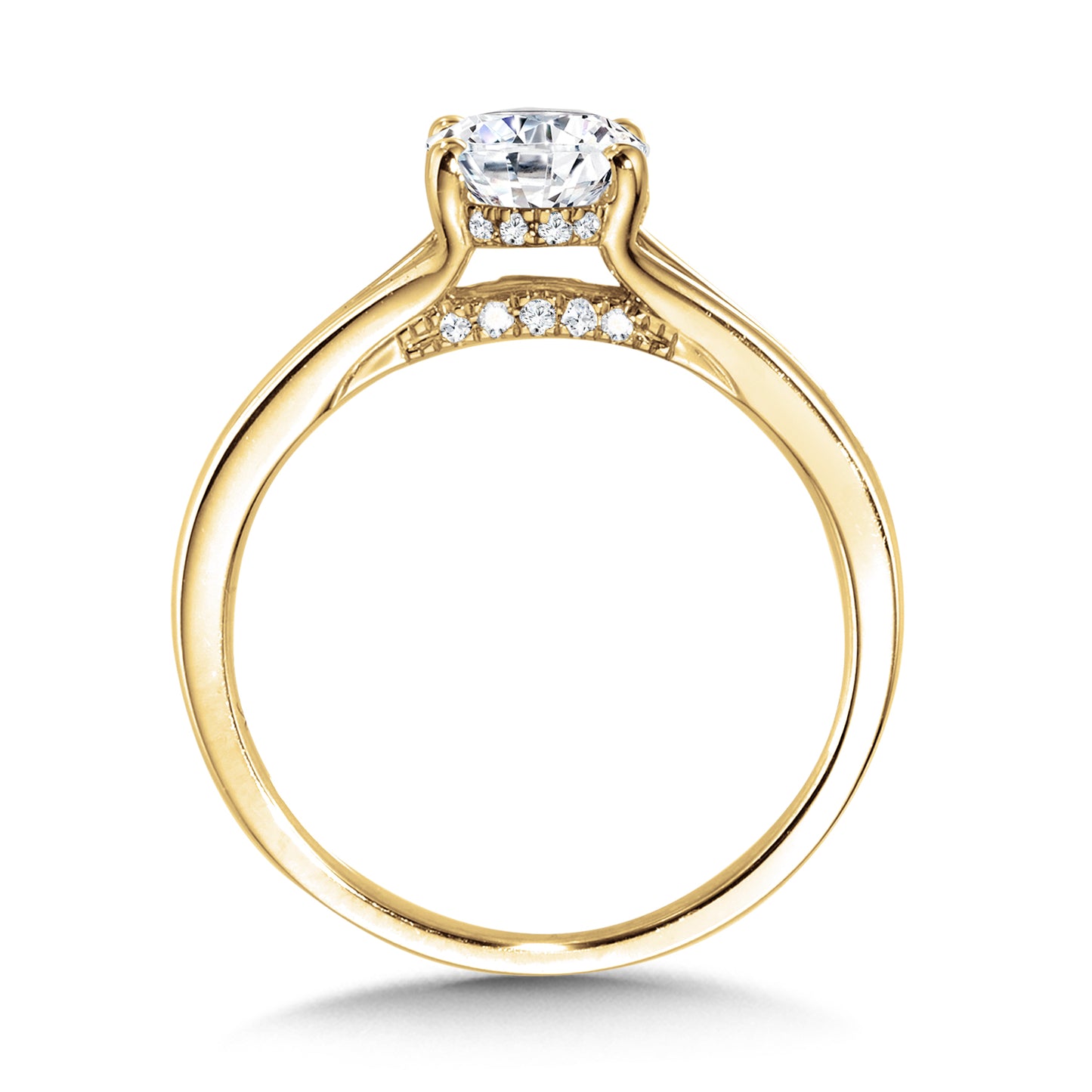 Oval-Cut Hidden Halo & Split Shank Diamond Engagement
