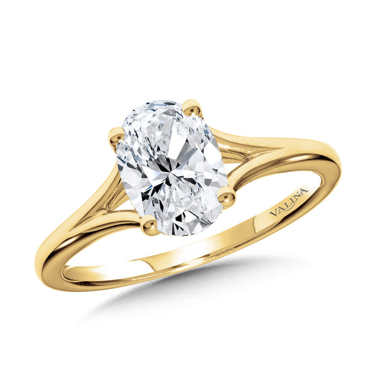 Oval-Cut Hidden Halo & Split Shank Diamond Engagement