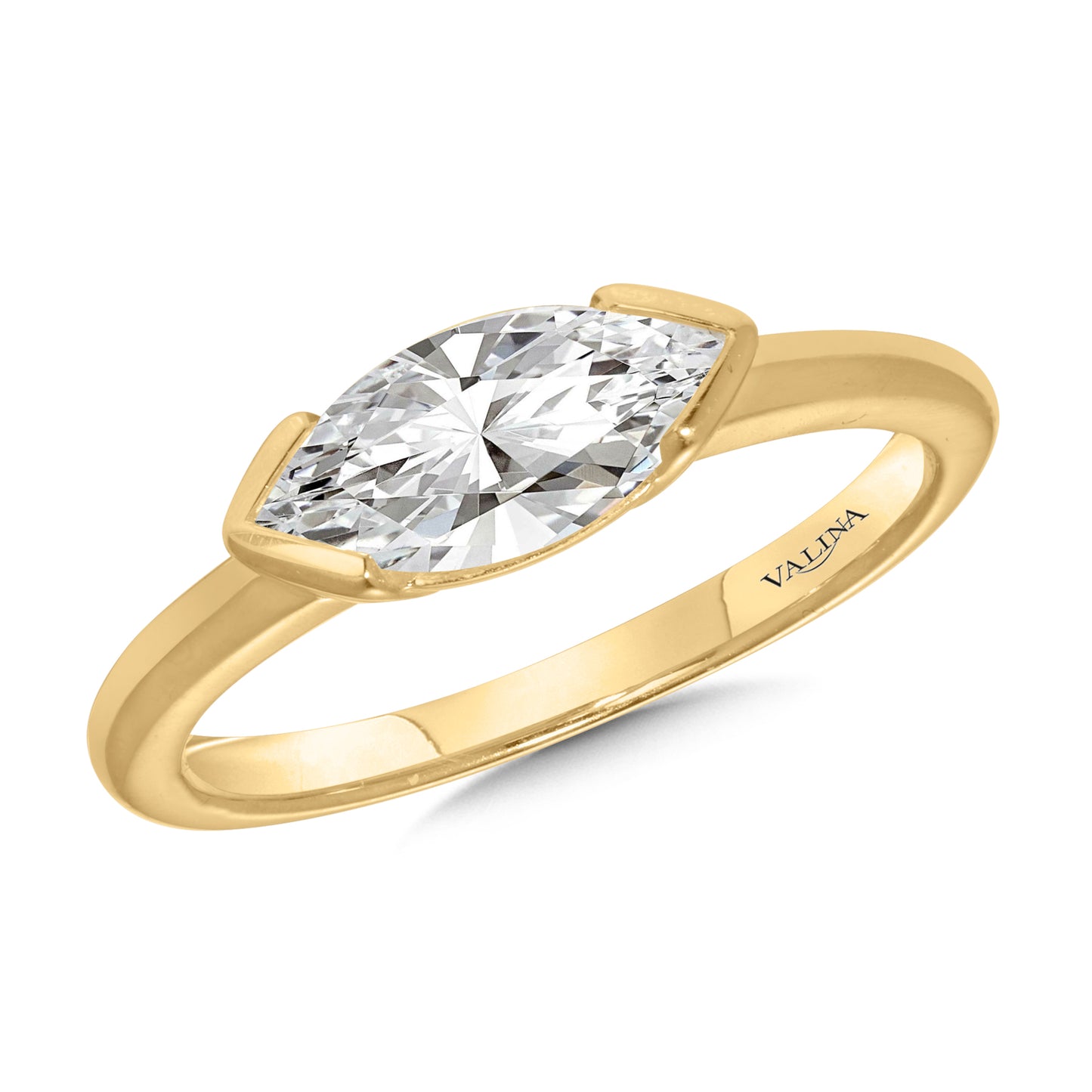 1.5 Marquise-Cut East-West Orientation Solitaire in 14kt Yellow Gold