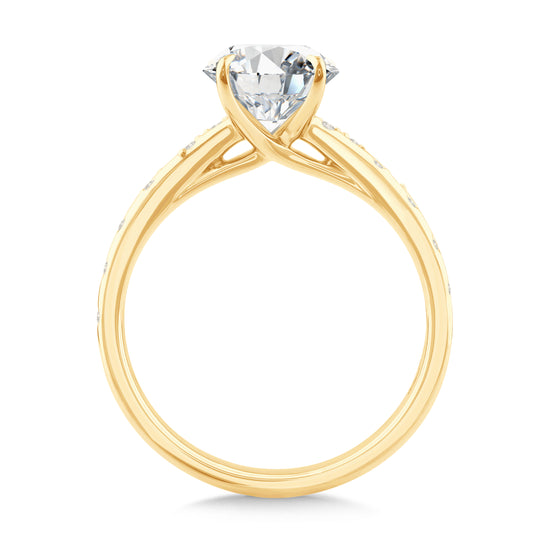 2ct Oval Center Stone w/ Side Accents in Stardust Collection Setting