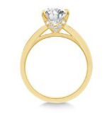 Bold Radiant Engagement Ring w/ Baguette Flush Set Accents