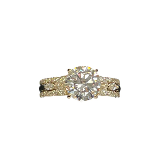 14KT Yellow Gold Engagement Ring with 2ctw Center and Angel-Inspired Design