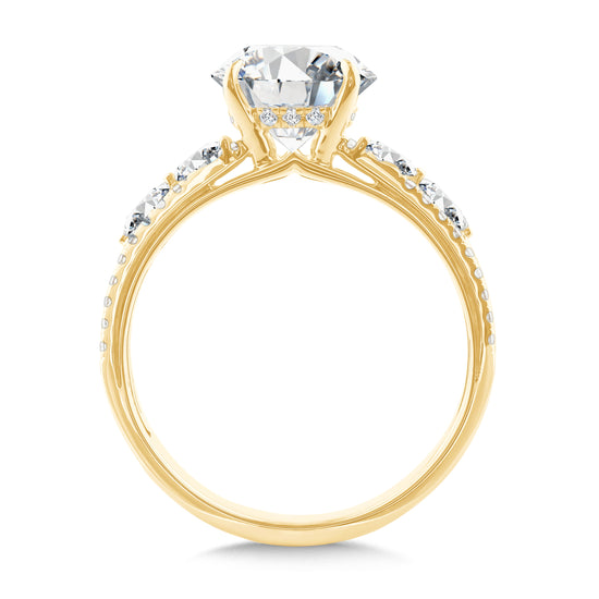 14KT Yellow Gold Engagement Ring with 2ctw Center and Angel-Inspired Design