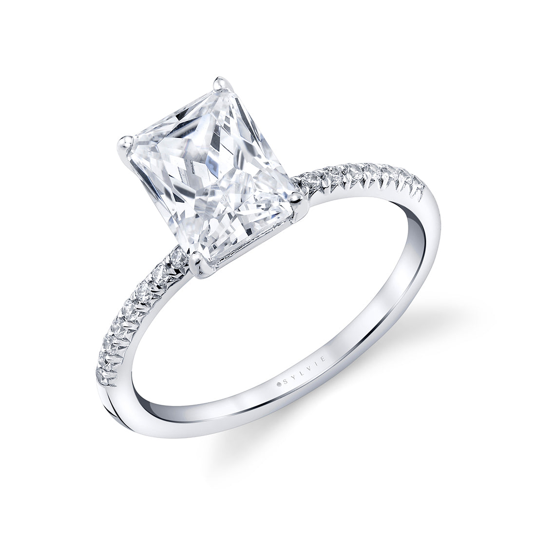 ROUX 1.0ct Emerald Cut Classic Solitaire Ring in 14KW